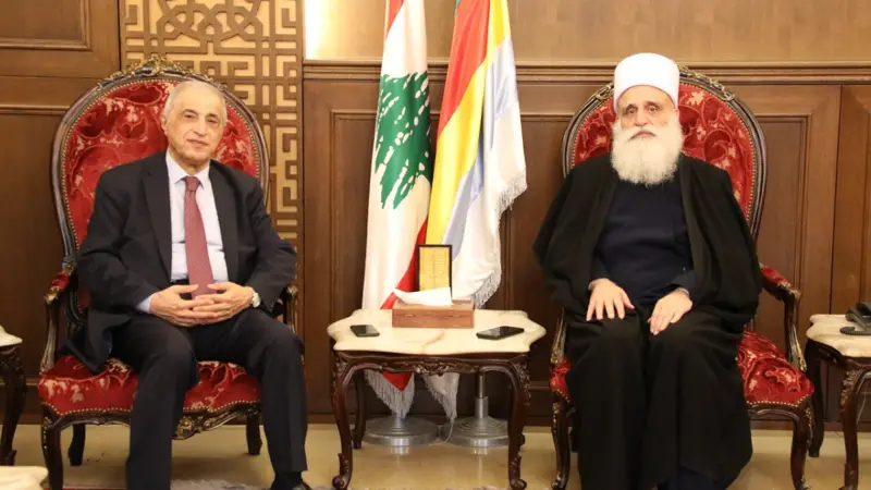 شيخ العقل عرض مع هاشم أوضاع الجنوب.. واستقبل وفدا من قيادة جهاز أمن السفارات والمطران صليبا