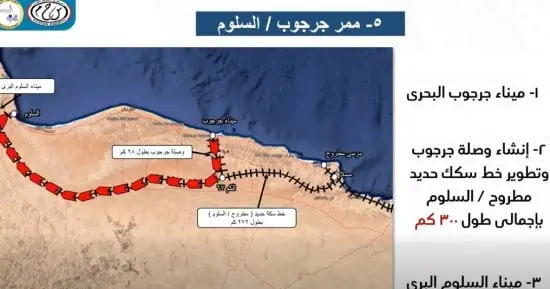 ترسيخ الربط مع ليبيا.. إنشاء ممر جرجوب - السلوم اللوجستي بطول 300 كم.. فيديو