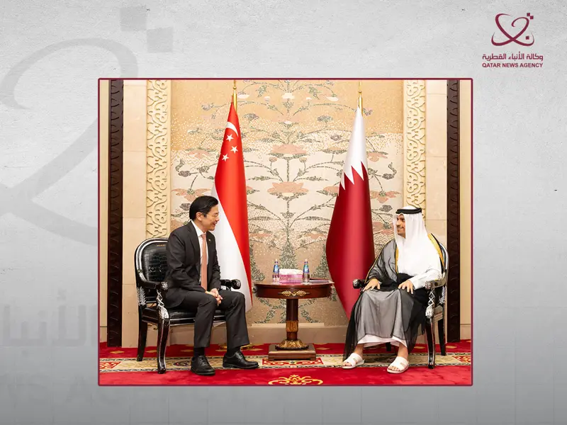 رئيس مجلس الوزراء وزير الخارجية يستقبل رئيس الوزراء السنغافوري
