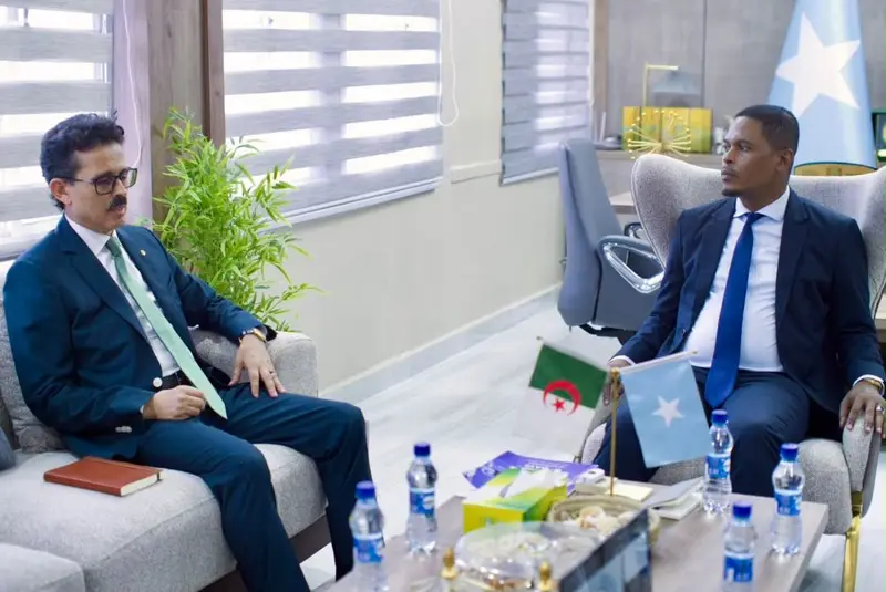 وزير الإعلام يستقبل سفير الجزائر لدى الصومال