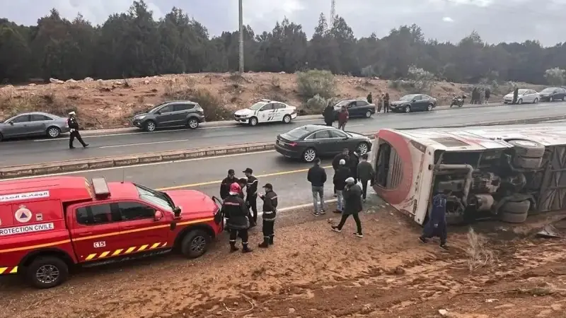 المغرب.. مصرع 4 أشخاص وإصابة 22 في انقلاب حافلة بـ«زاكورة»