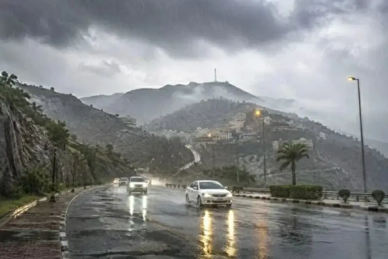 الغيوم تستقر فوق الباحة.. زخات متواصلة حتى الإثنين