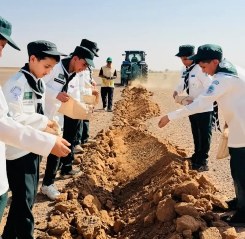 الغطاء النباتي: اكتمال نثر البذور في 5 مواقع بحائل