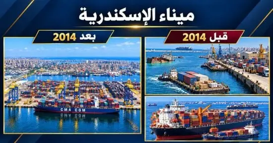 ميناء الإسكندرية "قبل وبعد 2014".. تحول عملاق نحو مركز لوجستى عالمى
