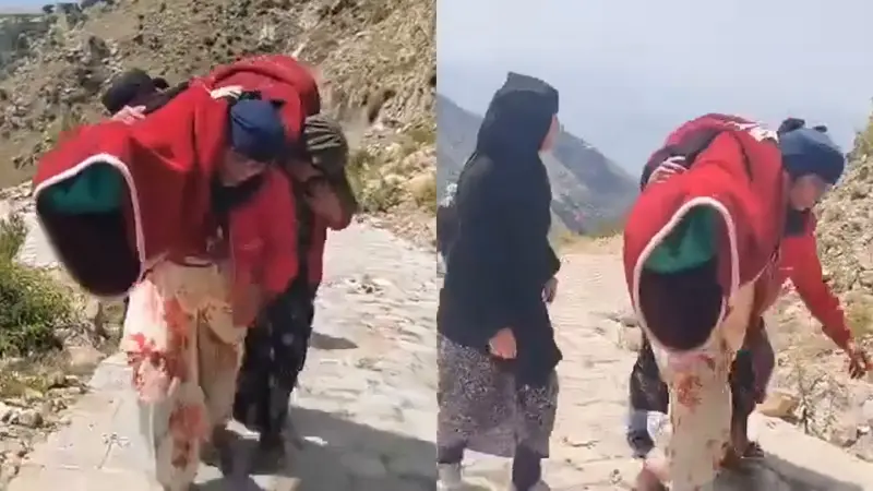 قصف حوثي يقتل أباً وابنته في تعز.. وأسرتهما تحمل جثمانيهما عبر طرق وعرة.. شاهد