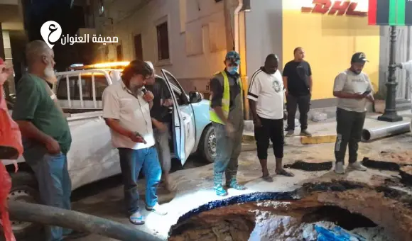 تغيير مسار السير بالمنطقة السياحية في طرابلس بسبب هبوط بخط الصرف - اخبار ليبيا