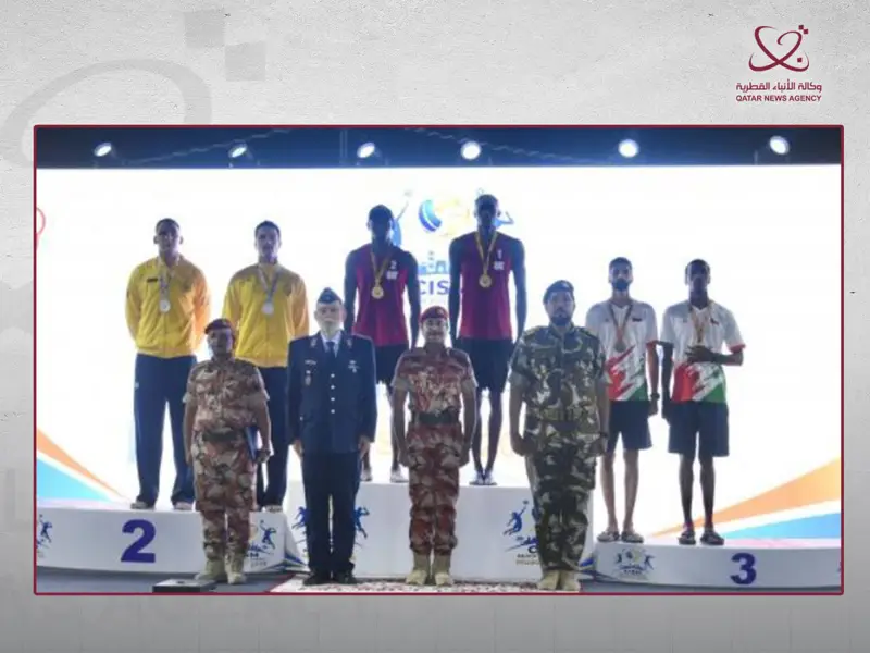 منتخب قطر يتوج بذهبية بطولة العالم العسكرية للكرة الطائرة الشاطئية
