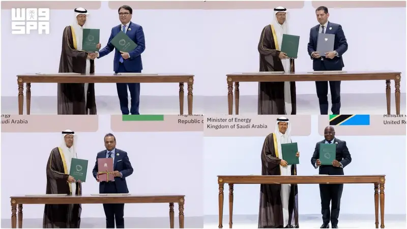 المملكة توقّع أربع مذكرات تفاهم للتعاون في الطاقة مع منغوليا وتنزانيا وقبرص وموريشيوس