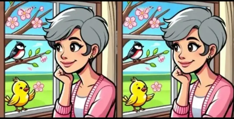«لو أنت سريع الملاحظة».. اعثر على الاختلافات الـ 3 في لغز الفتاة والعصفور