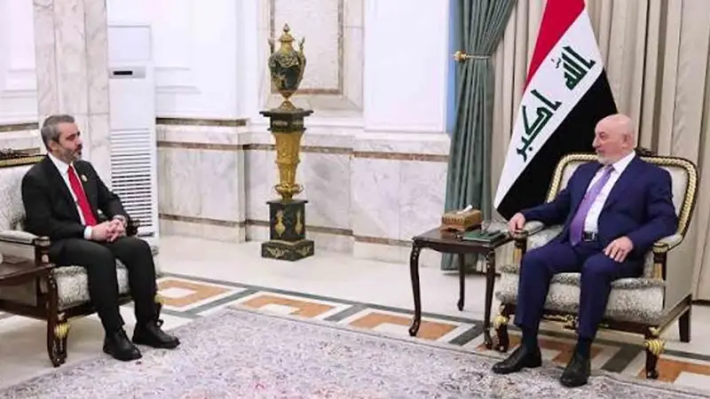 الرئيس العراقي والشيباني يبحثان تعزيز العلاقات الثنائية والتعاون المشترك