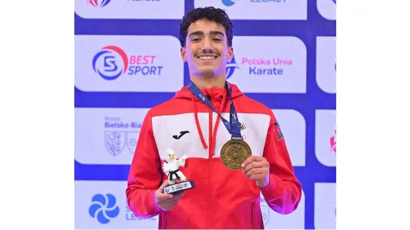 مصطفى النجار يتوج بذهبية بطولة العالم للكراتيه في بولندا