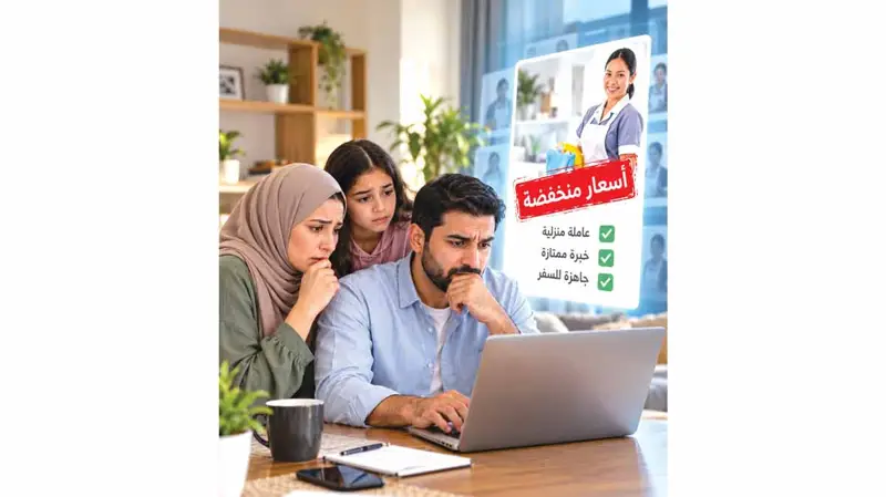 6 أسباب تُسقط أُسراً في فخ إعلانات وهمية للعمالة المساعدة.. أبرزها الأسعار المنخفضة