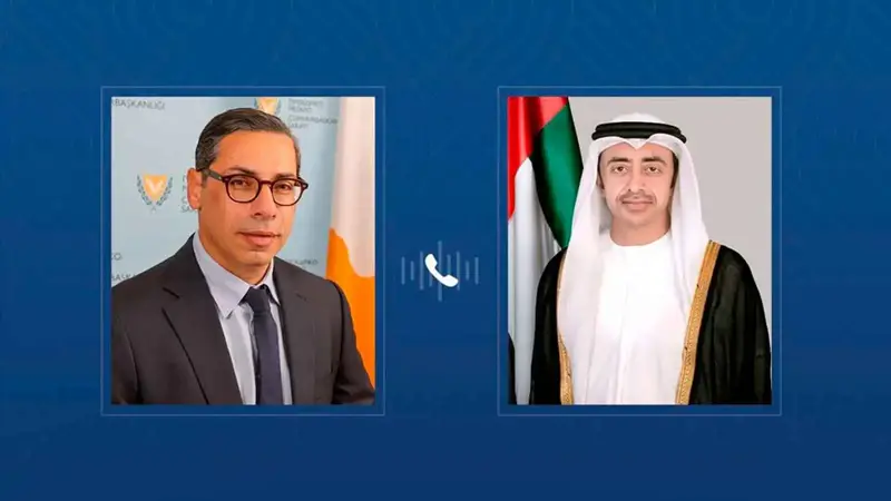 عبدالله بن زايد ونظيره القبرصي يبحثان تعزيز التعاون وتطورات الشرق الأوسط