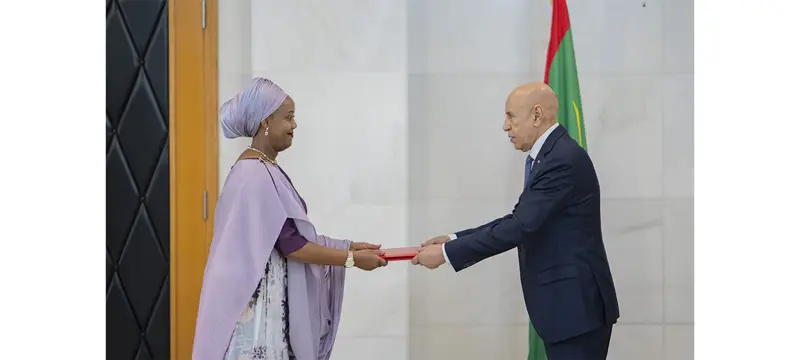 رئيس الجمهورية يتسلم أوراق اعتماد سفيرة جمهورية رواندا - الوكالة الموريتانية للأنباء