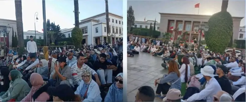 وقفة لأساتذة التعليم الأولي أمام البرلمان تتحول إلى مسيرة احتجاجية بعد تدخل الأمن