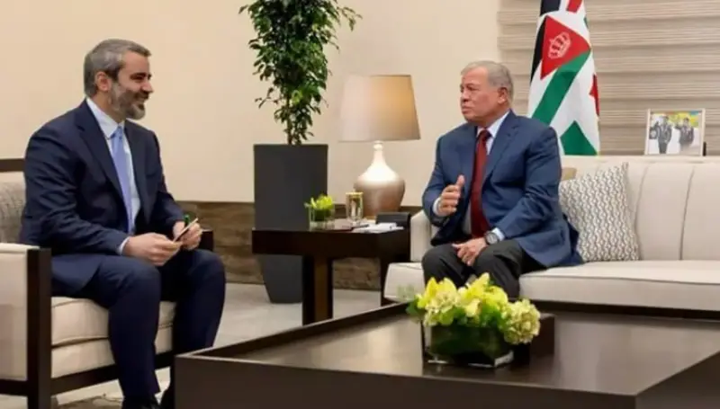 العاهل الأردني يؤكد خلال لقائه الشيباني رفض الاعتداءات الإسرائيلية على سوريا